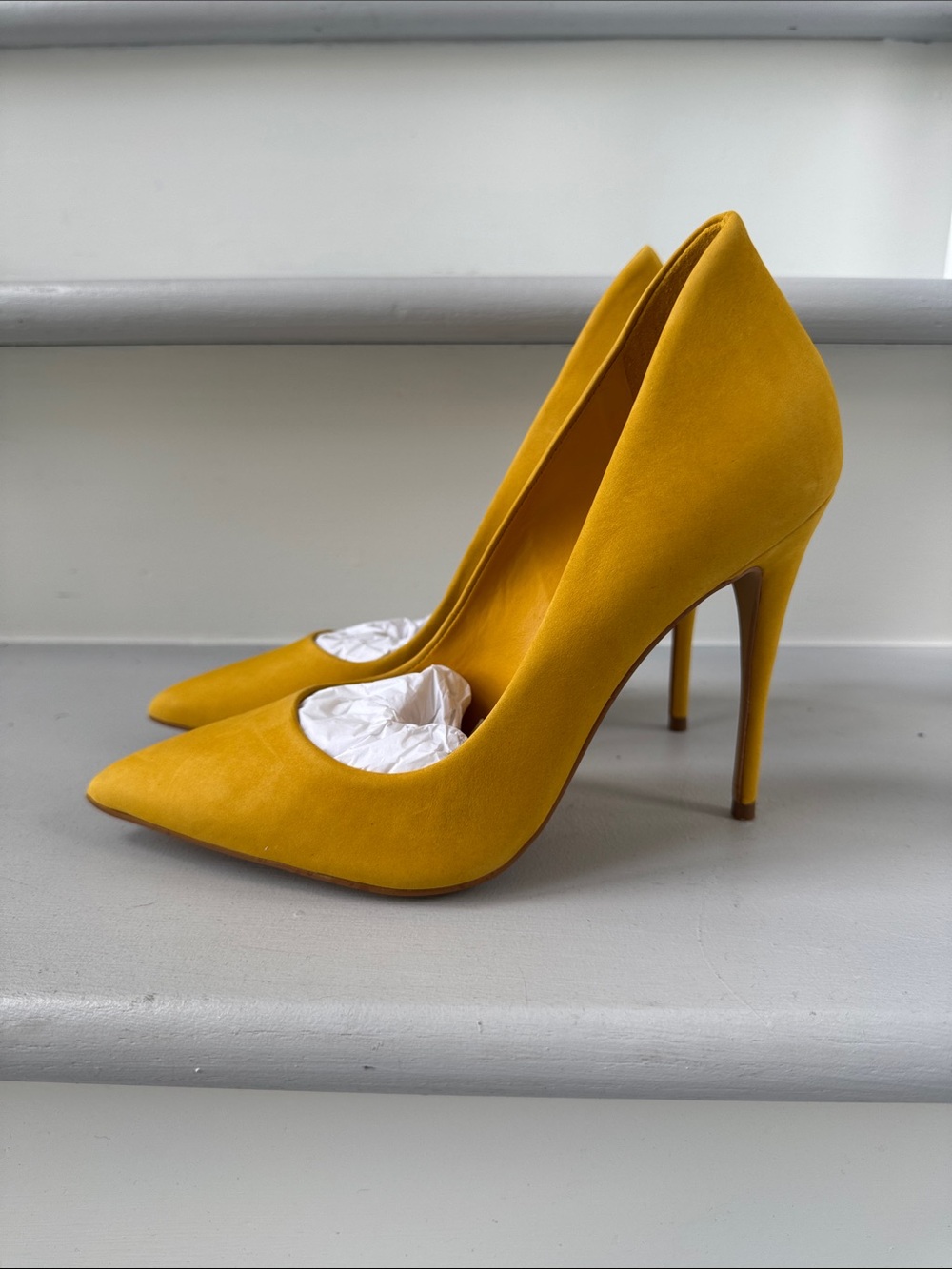 Aldo Mustard Yellow Pointed-Toe Stiletto Pumps